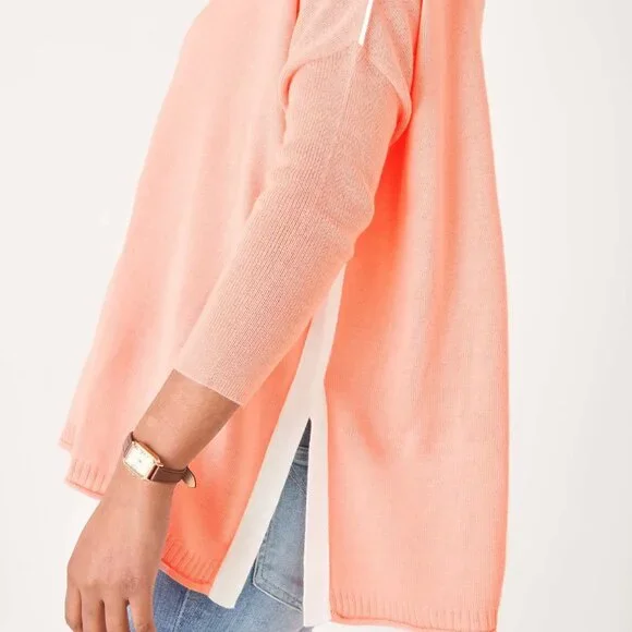 MerSea Catalina Crewneck Sweater - Peach/White Contrast One Size F85 - Picture 16 of 16
